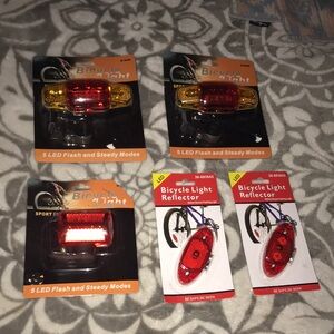 LED Bicycle Light Reflector Set - Red and Yellow